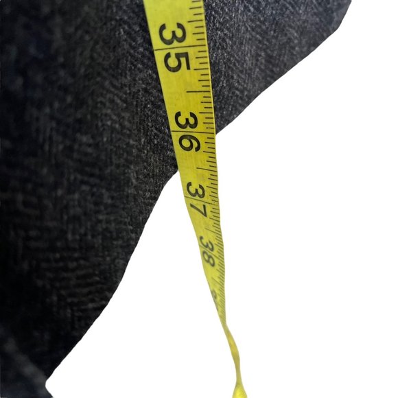 Vintage 90s Dark Grey Wool Blend Long Straight Button Up Midi Skirt Large - Picture 4 of 6